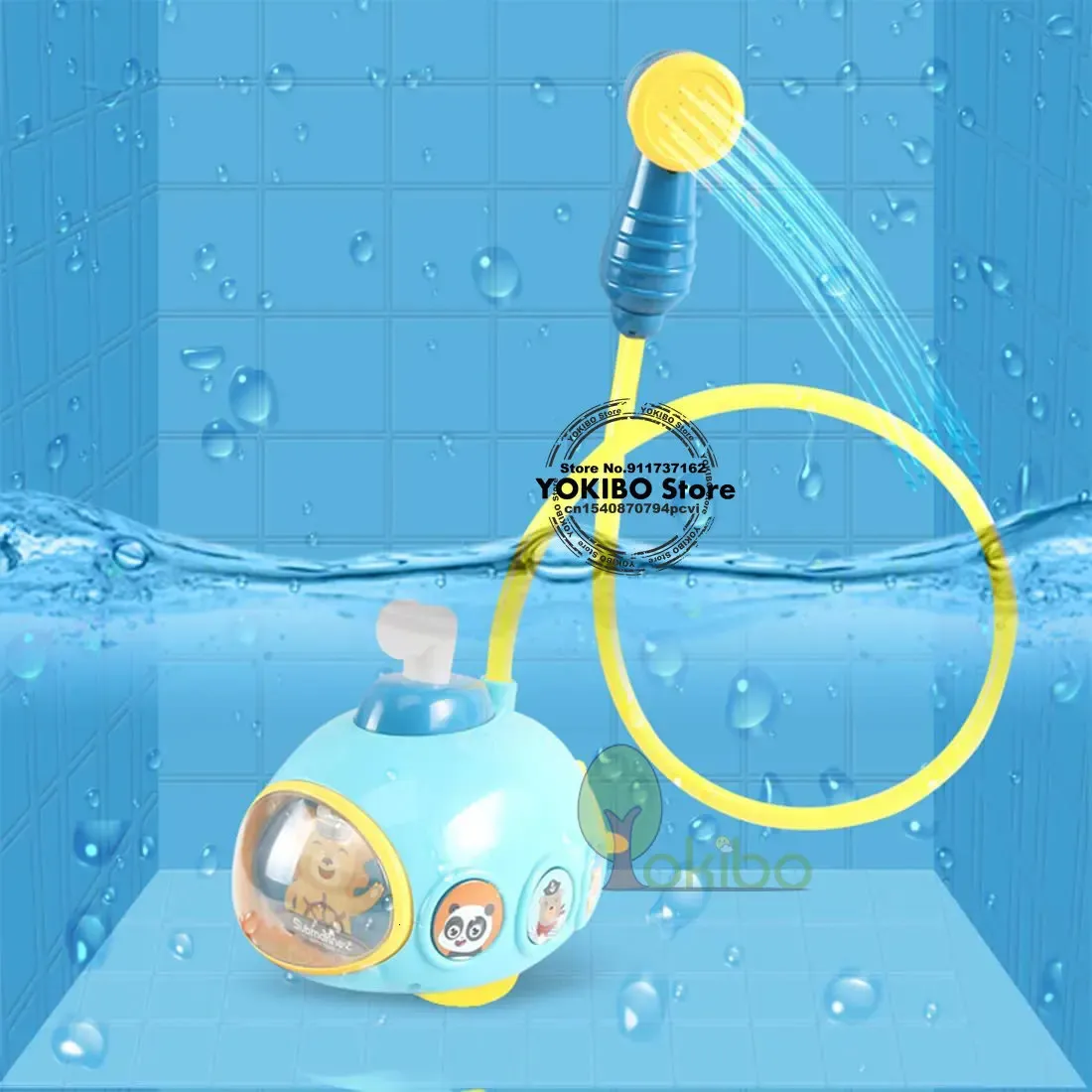 Baby Bath Toys for Kids Submarine Down Water Spray Set Bathtub Toy 240415