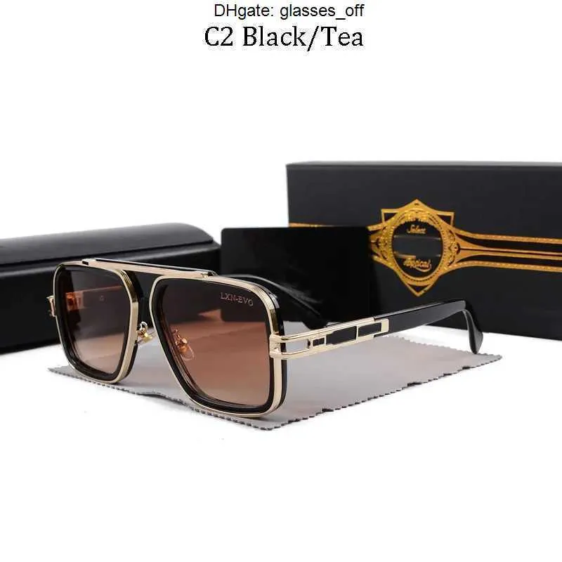 2024 Men's Retro Pilot Square Women's Sunglasses Fashion Designer Gold Frame UV400 Gradient LXN-EVO DITA 4SFH