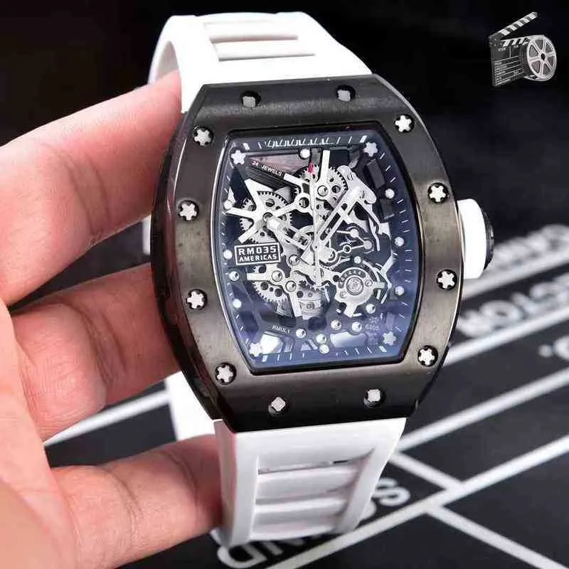 Luxury Richard Mille Style Watch, Full Black Case, Red