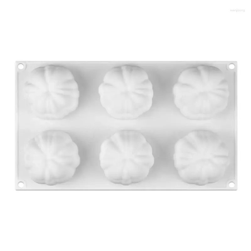 Baking Moulds 6 Cavity Halloween Pumpkin Silicone Mold Fondant Cake Chocolate Decorating Cookies Mould Tool