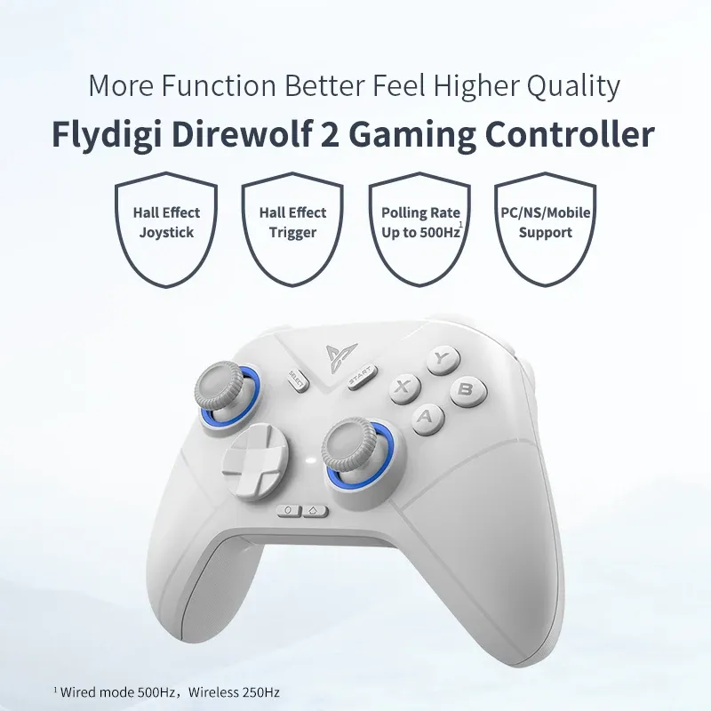 Myszy NOWOŚĆ FLYDIGI DIREWOLF 2 Kontroler Better Hall Joystick Trigger przeciwwagi silnik Wireless Gamepad Wsparcie PC/NS/Android/iOS