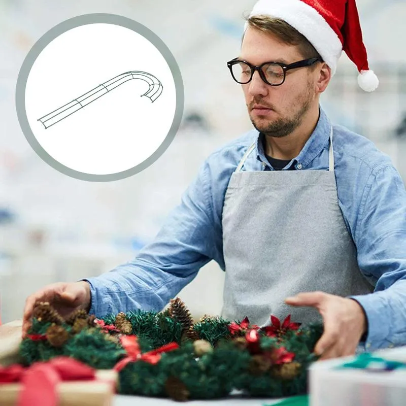 Kwiaty dekoracyjne 4 szt. Garland Hoop Wreath Frame Akcesorium żelaza wystrój laski cukierki laski metalowe kut