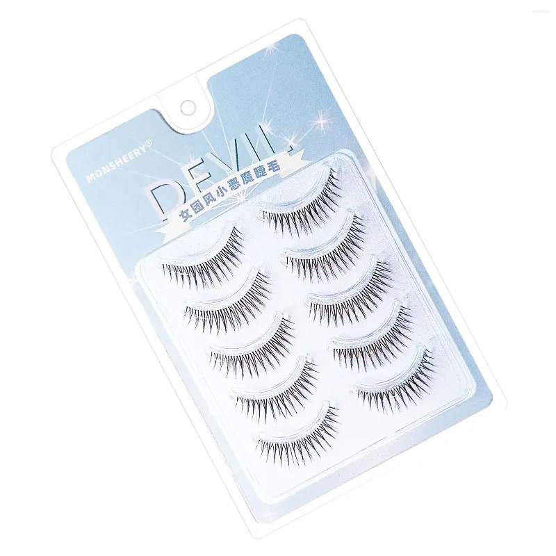 False Eyelashes 5 Pairs Fake Lashes Self-Adhesive 3D Effect Curling Fluffy Soft For DIY Makeup Use Beauty Salon