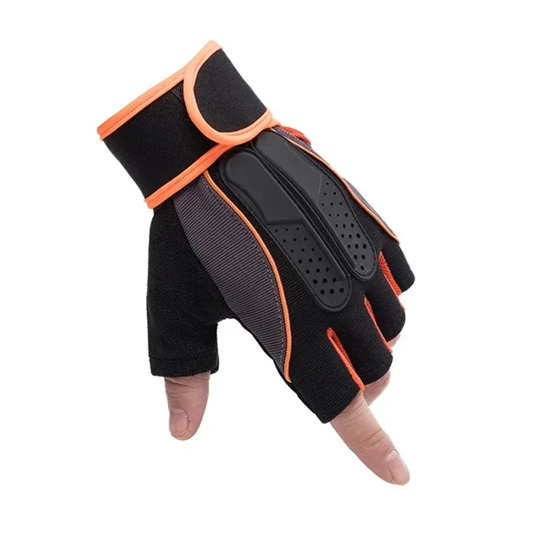 Workout Gym Gloves Weightlifting Fingerless Gloves Mens Womens Padded Non-Slip Palm Protection Wrist Covers