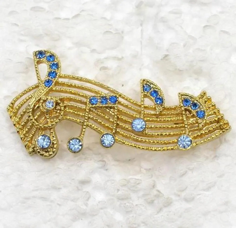 Whole Crystal Rhinestone MUSIC NOTE Brooch Fashion costume brooches pin jewelry gift C2796162928