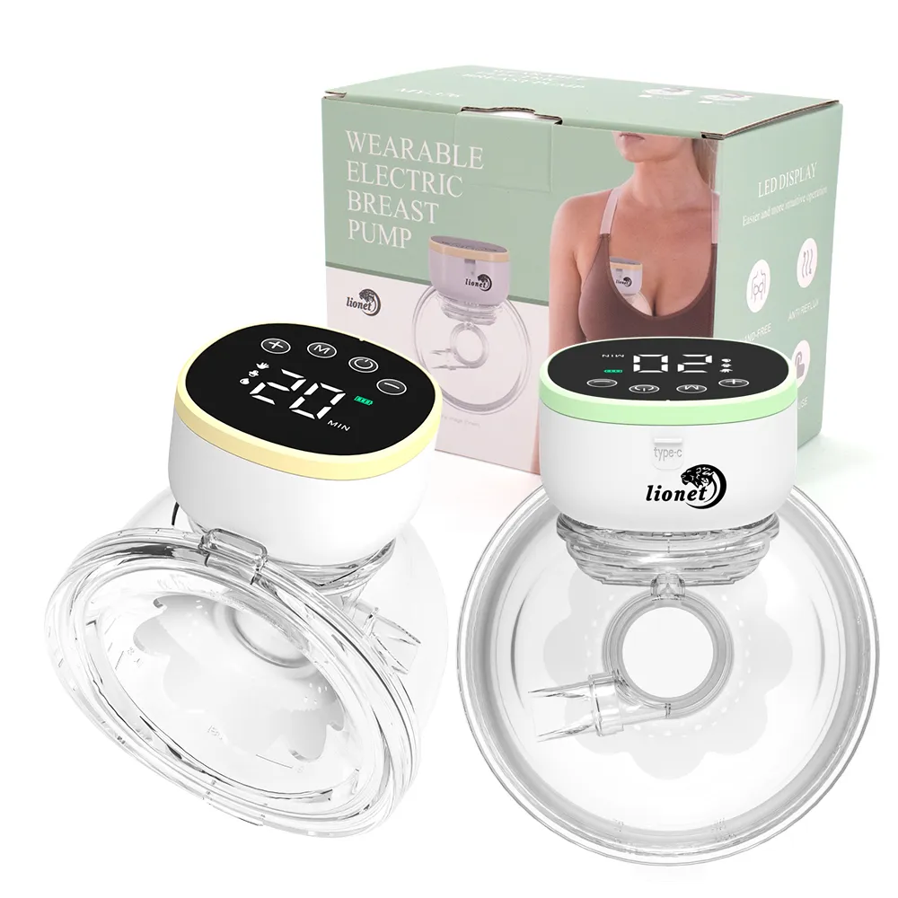 Wearable Breast Pump Electric Portable Hands Free Breast Extractor LED Display 3 Modes-9 Levels Low Noise Breast Milk Collector Electric Breast Pump