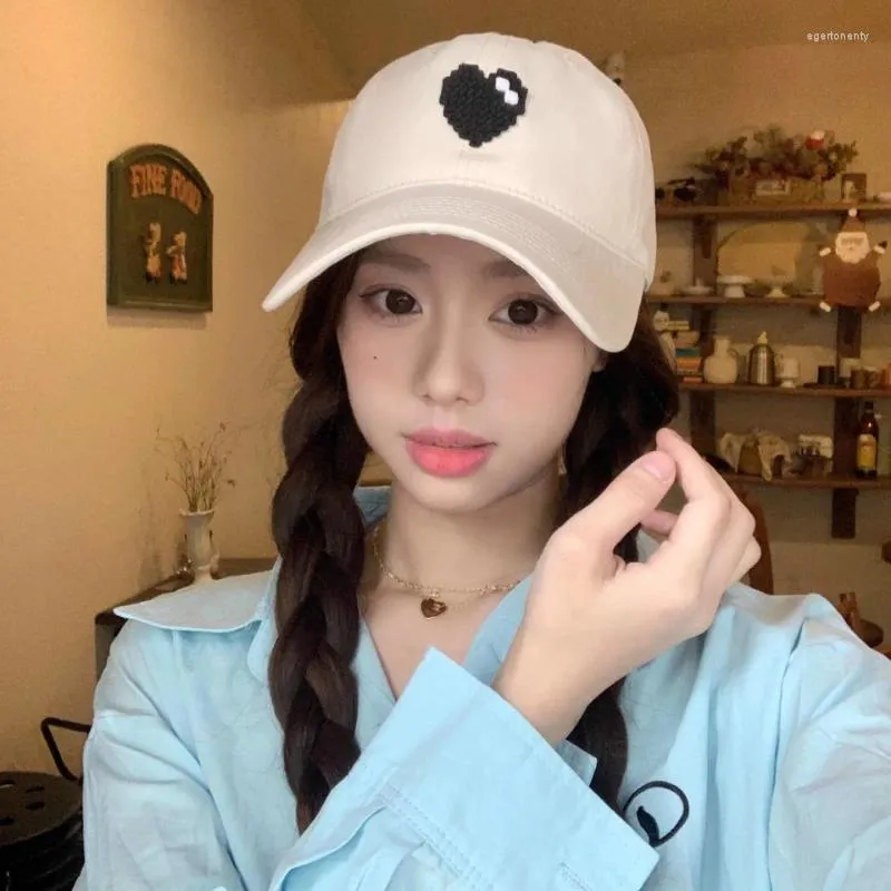 Berets Spring And Summer Hat Lady Korean Version Pink Love Baseball Cap Soft