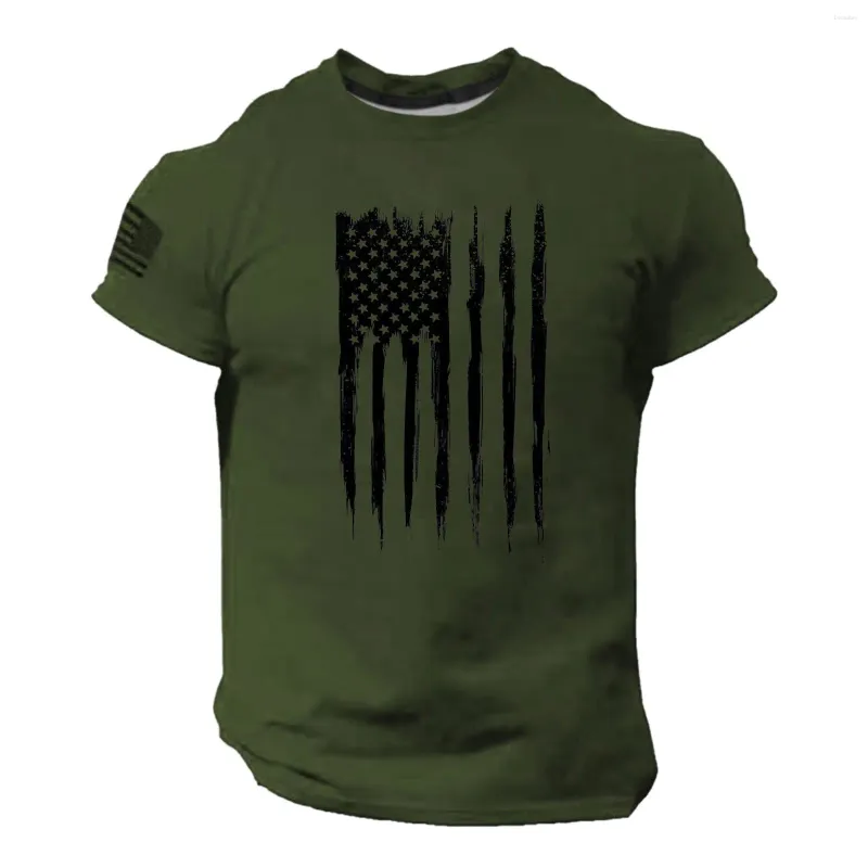 Herr t-skjortor självständighetsdag skjorta för män kläder grön o nack man den fjärde juli t-shirt överdimensionerade tees toppar goth punk