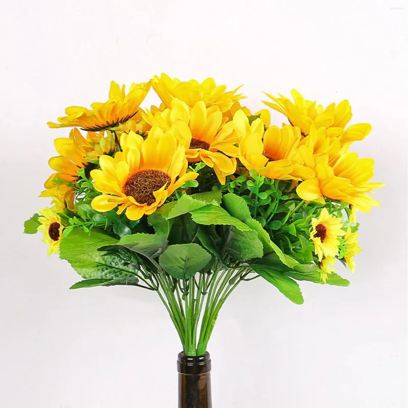 Fiori decorativi 2 pezzi Sunflower Bouquet Bee Festival Decoration Outdoor Courtyard