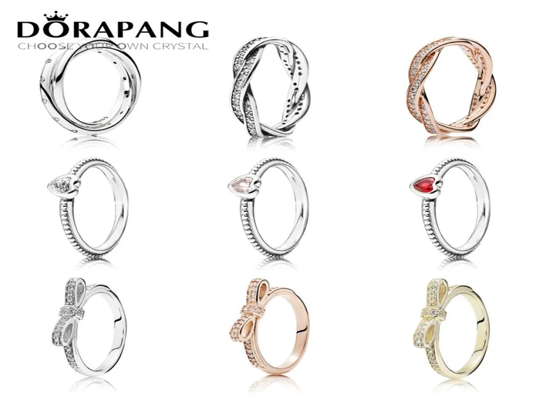 Dorapang 925 Sterling Silver 14k gouden kleurringen voor vrouwen Rose Gold druppels mode DIY PAN RING FACTORY HELE2457491