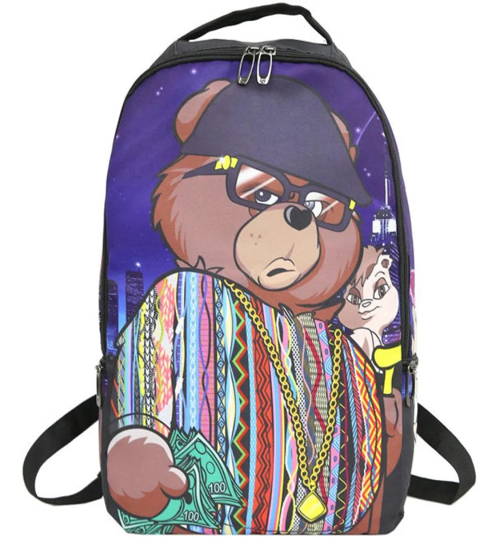 Biggie bear backpack S cool daypack Street schoolbag Spray rucksack Sport school bag Outdoor day pack8364399