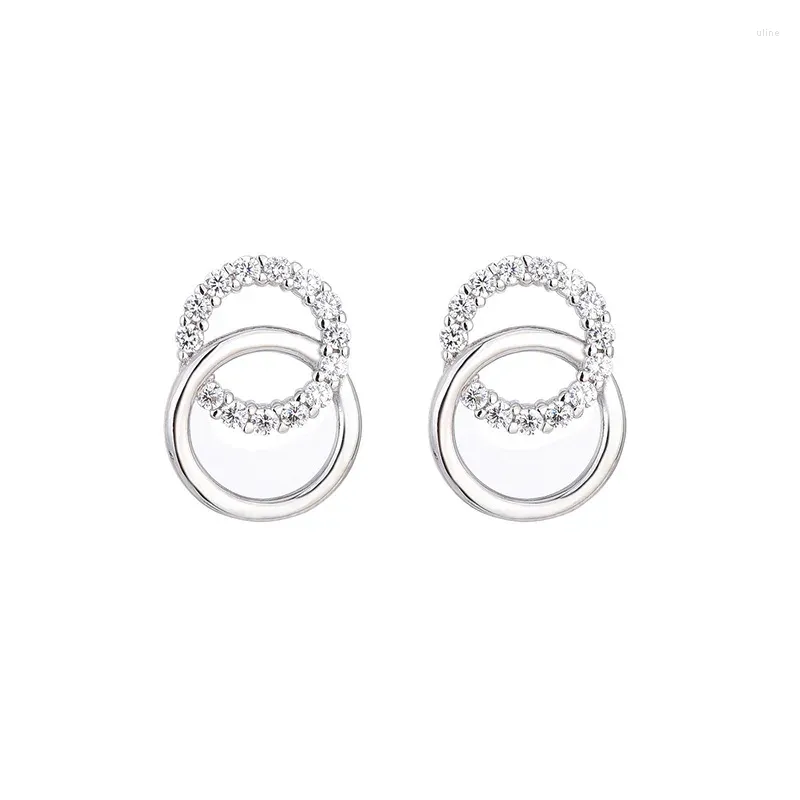 Boucles d'oreilles Personnalité de la mode pour femmes Double anneau rond Boucle