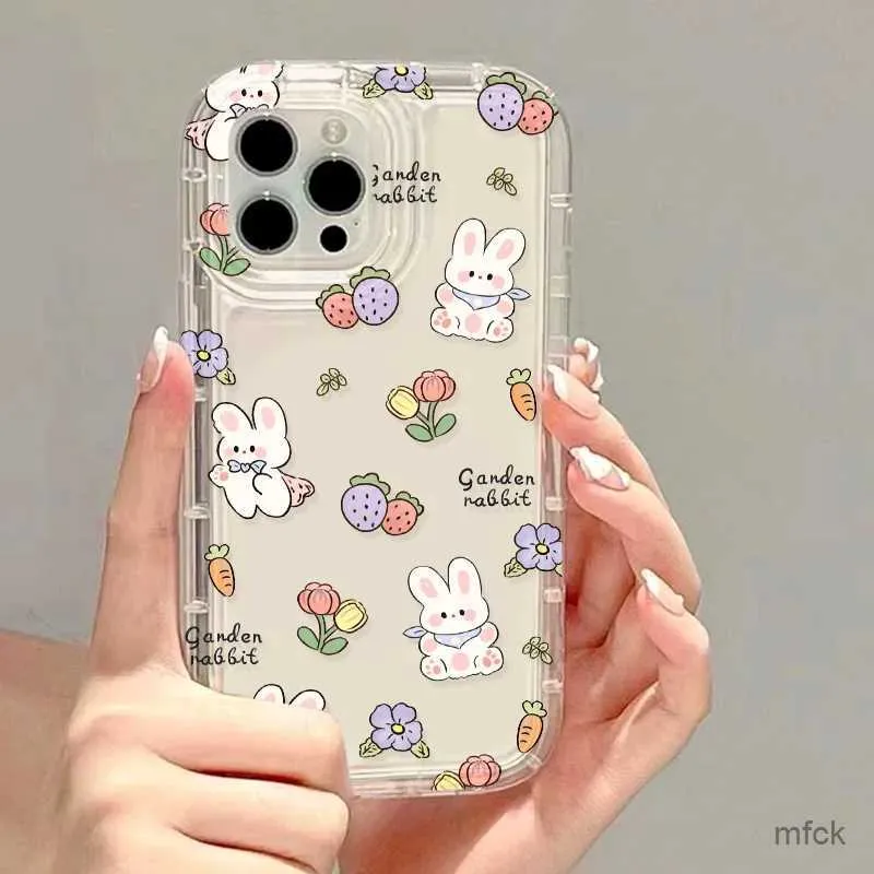 Case di telefonia cellulare Cartoon Bear Rabbit Flower Telefono Custodia per Samsung Galaxy A54 5G Case S23 A34 A53 A52S A33 A32 A52 A73 A13 S21 S22 Ultra Cover