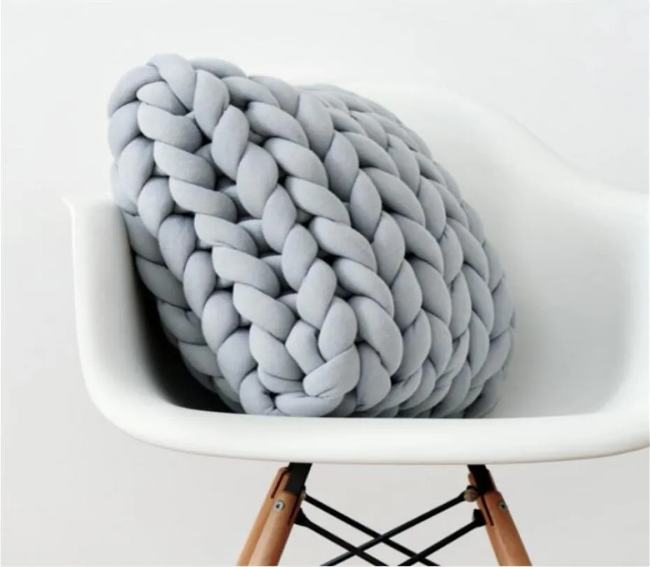 Quadratische klobige Wolle Kissen handgefertigtes Strickkissen Ins Nordic Floided Kissen für Kinderzimmerdekoration Sofa Wurf Kissen1740428