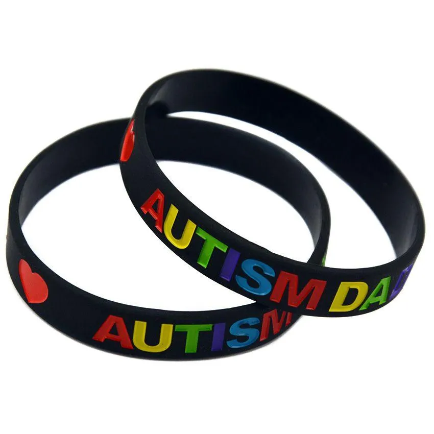 Jelly 1PC Love Autism Papai e Mom Sile Rubber Pulset Uma maneira de mostrar seu apoio a eles, pulseiras de joalheria de entrega DROP DH0VG