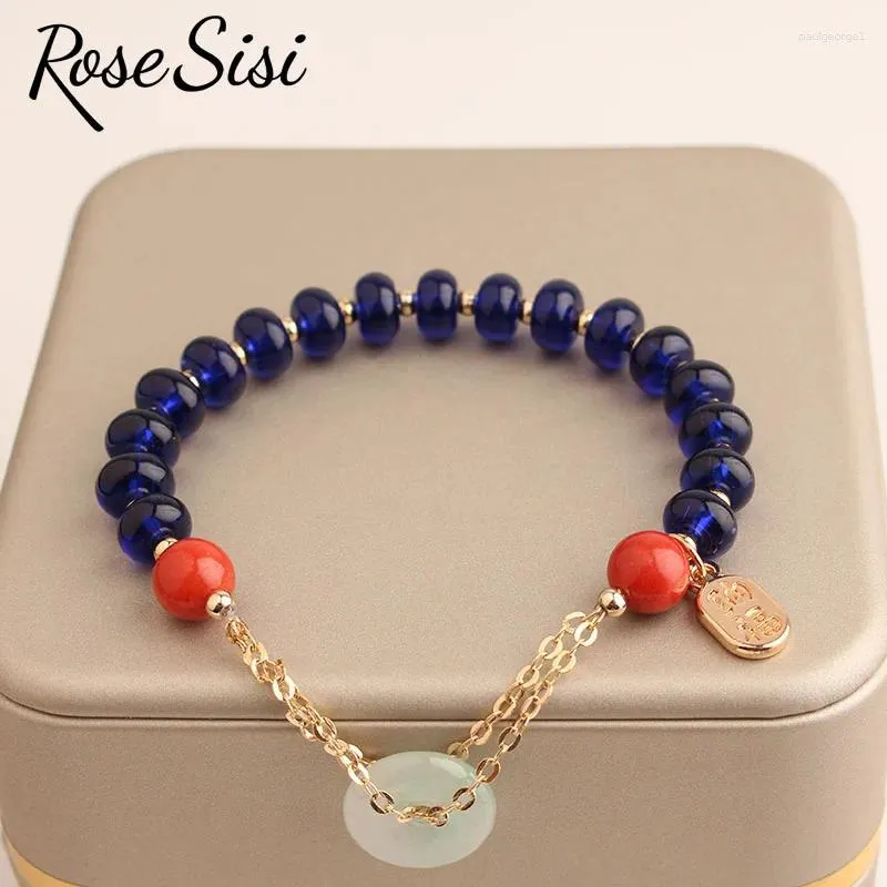 Bracelets de charme Bracelet de perles délicates de style coréen pour les ornements de boucle de paix élastique pour femmes