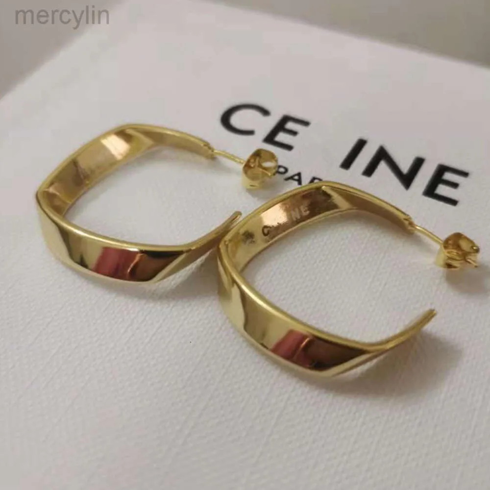 Designer Celine bijoux Cellins Saijias Nouveaux boucles d'oreilles carrées mode géométrique coréen tempérament indifférence oreille girl