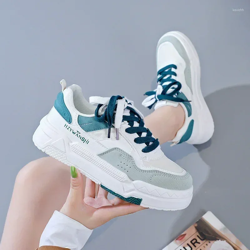 Casual Shoes Women Sports Thick Sole Elevated Lace-up Outdoors Platform Sneakers Female High Quality Fashion 2024 Spring