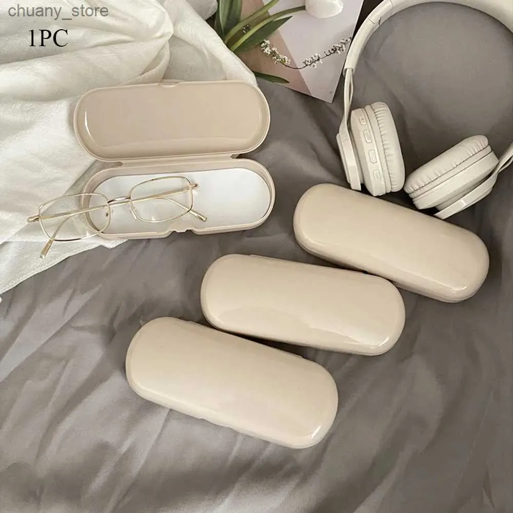 Sunglasses Cases Portable Glasses Case Women Cream Colored Sunglasses Myopia Glasses Storage Box Travel Glasses Protective Organizer Eyeglass Box Y240416