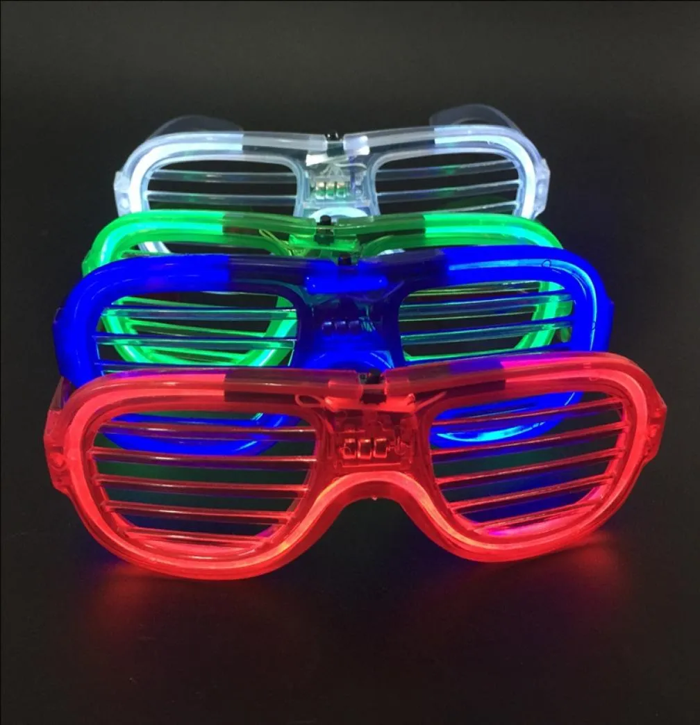 Cereques de festa óculos de luz fria LED de plástico luminosos óculos decorativos de flash glasses torcedores de férias favores suprimentos vt11978671