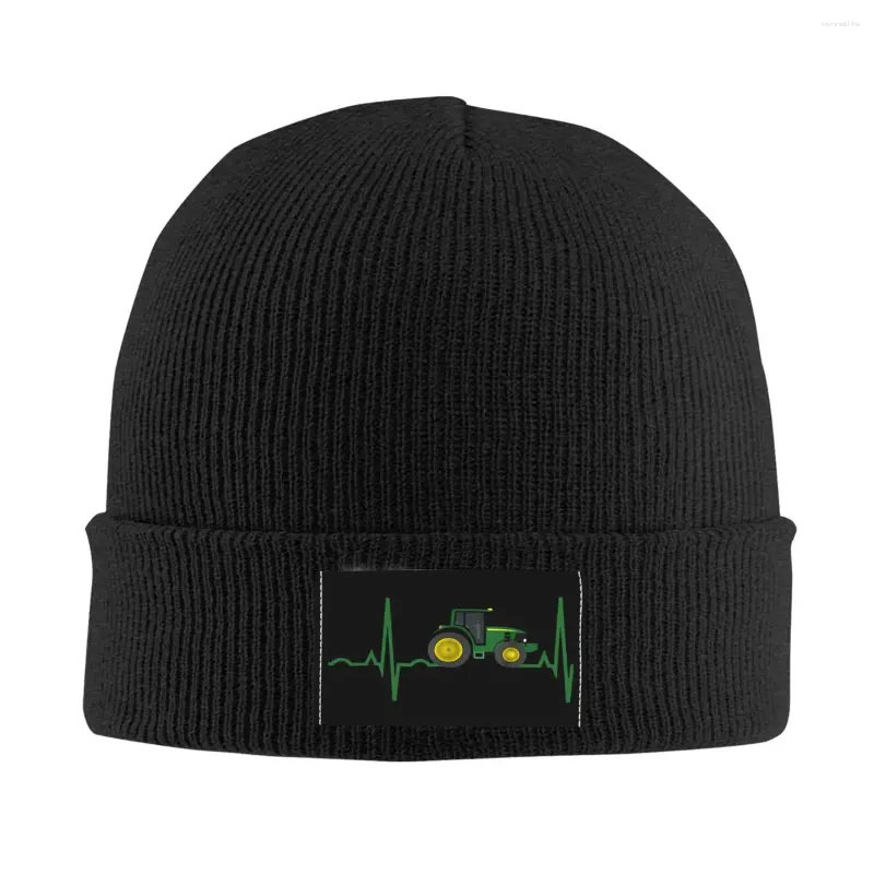 Bérets Tracteur Heartbeat Bonnet Chapeau Tricoting Men Femmes Fashion Unisexe Bamans d'hiver chaud