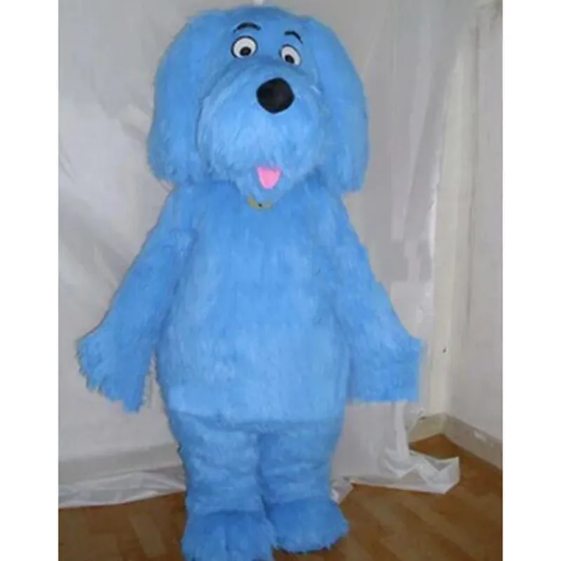 2024 Hochwertige Blue Plush Dog Maskottchen Kostüme Hallowen Bühnenleistung Aktivität Verkaufsförderung Weihnachtskleid Kostüme
