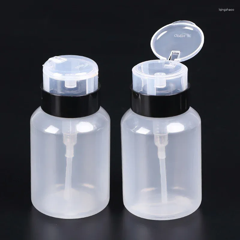 Storage Bottles 200ML Nail Refillable Bottle Empty Pump Liquid Alcohol Press Polish Remover Cleaner Dispenser Manicure Container