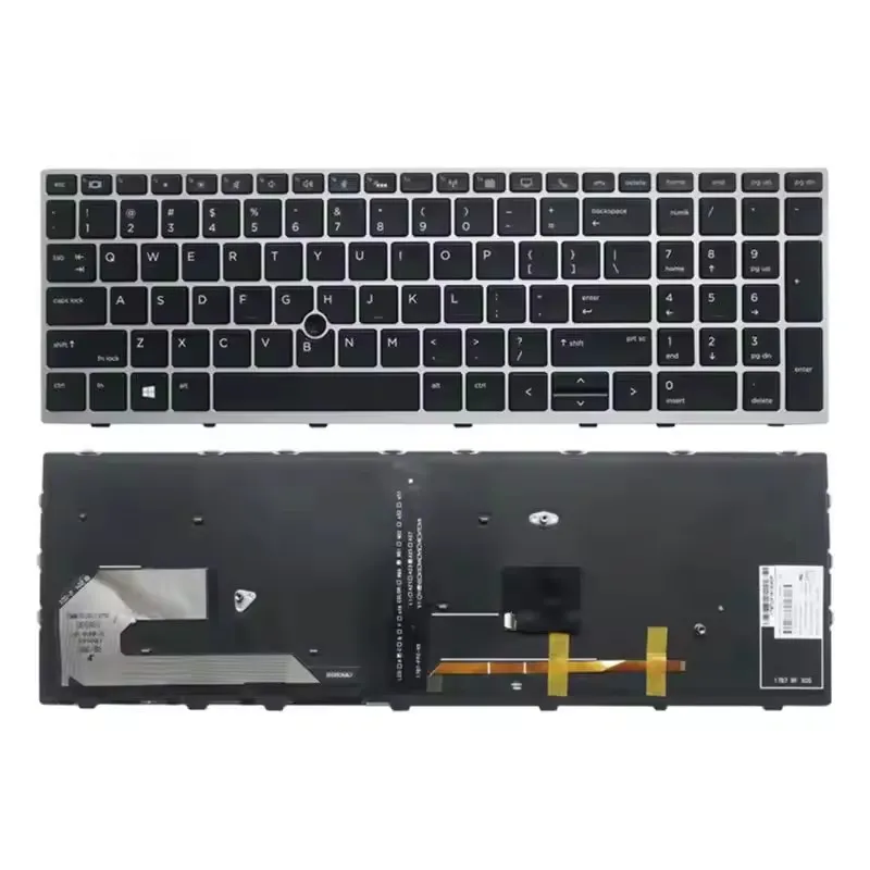 HP EliteBook 850 G5 755 G5 ZBook 15u G5 US için Yeni Dizüstü Klavye Arkadan aydınlatmalı L29477-001