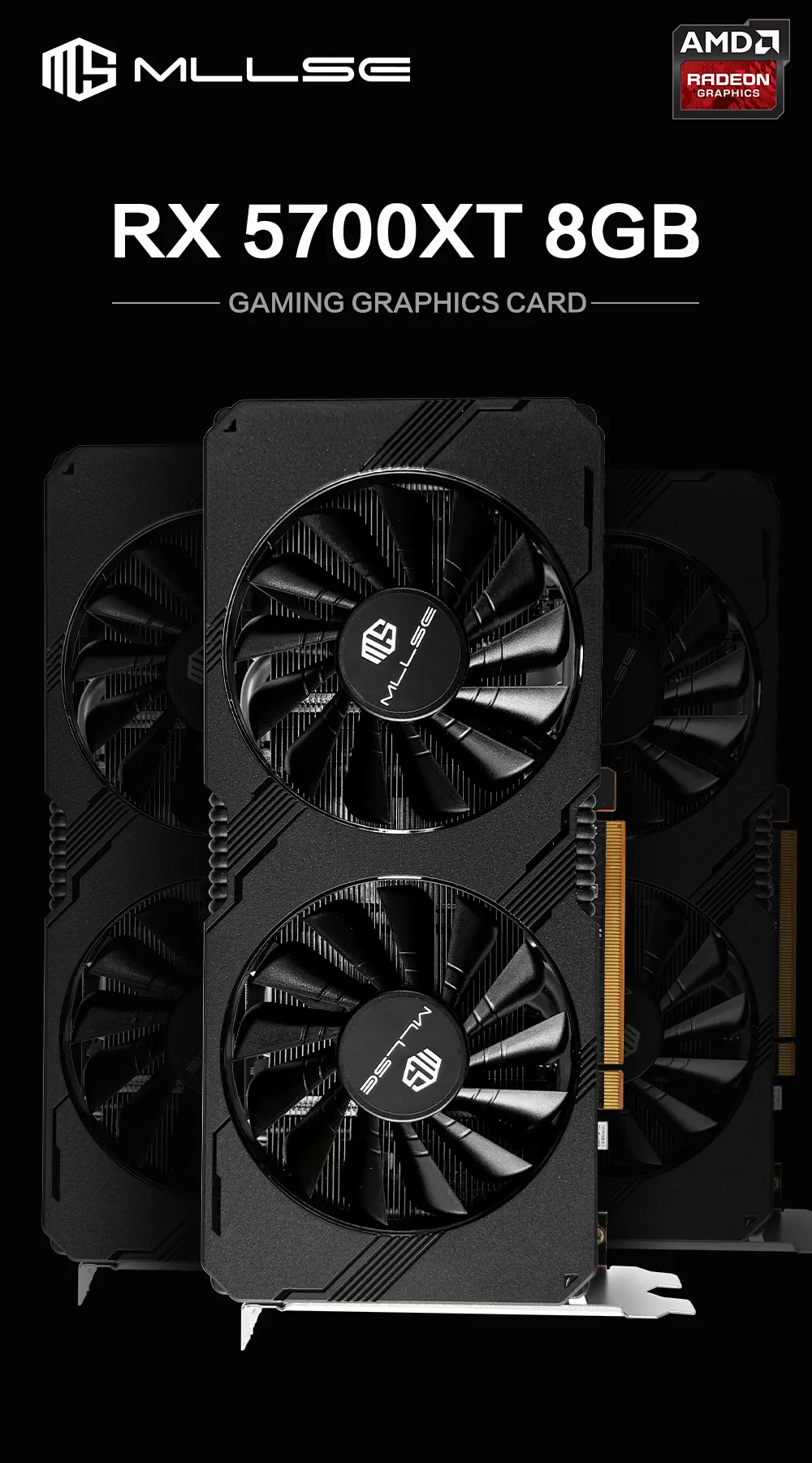 Mllse RX5700XT ゲーミンググラフィックボード MLLSE AMD RX 5700 XT 8GB Graphics Card GDDR6 256Bit From 163,98
