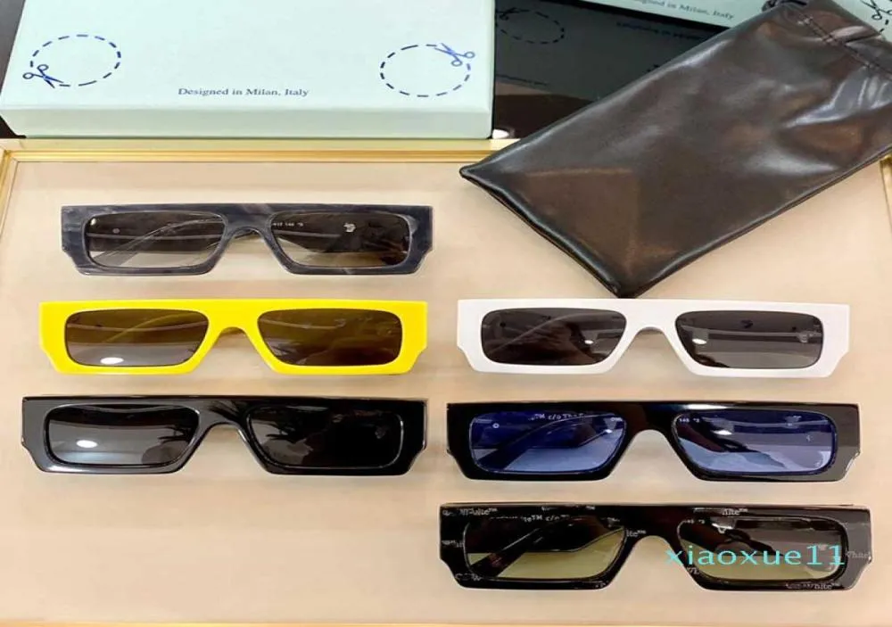 Luxury Rectangular Classic Fashion 40008U Glasögon 80mm Polykarbonatplatta hackade ram Solglasögon för män och kvinnor White Sung2418917