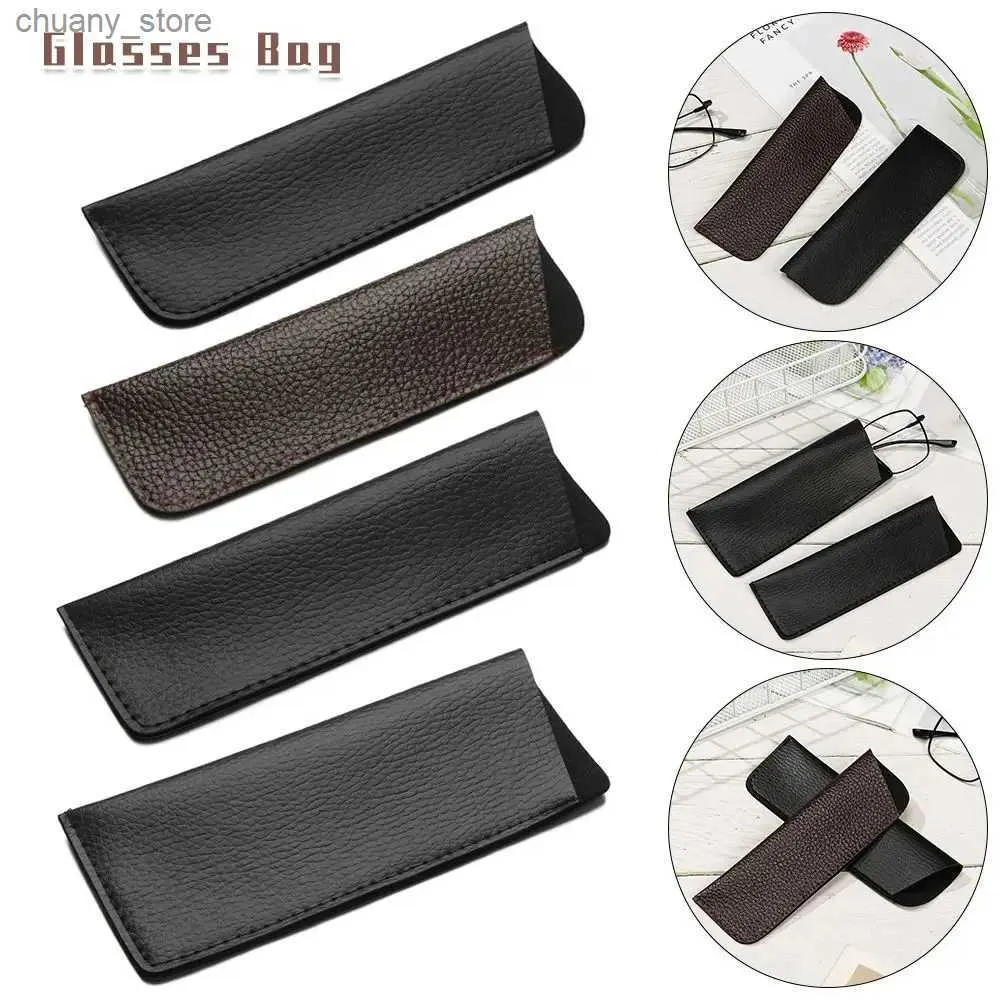 Sunglasses Cases Simple Eyewear Accessories Soft Leather Sunglasses Case Box Sun Glasses Pouch Reading Glasses Bag Case Glasses Protective Case Y240416