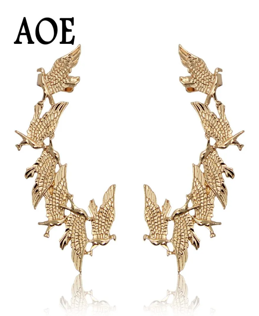 New Design 2017 Fashion Vintage Punk Animal Eagle Clip Earrings For Women Gold Pated Ear Cuff Earrings Jewelry Gift3121608