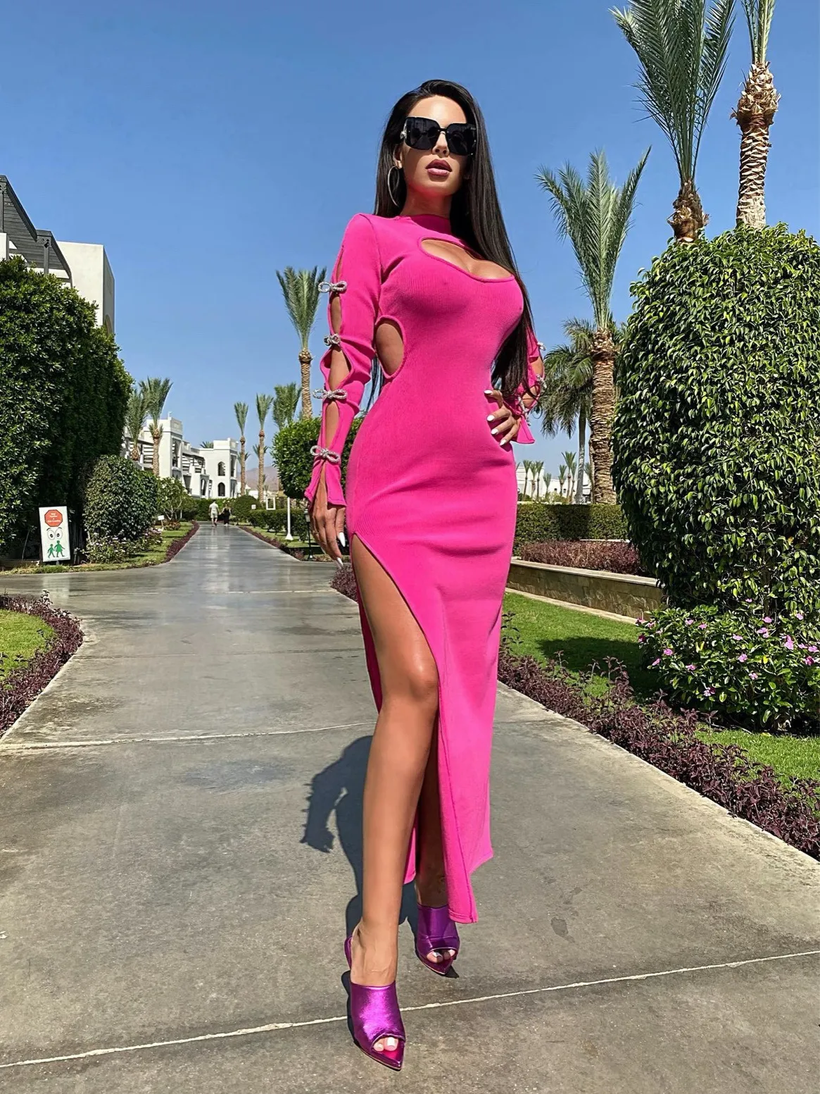 strapless open back dress Sarah Bandage Midi Dress Sincerely Trish Boutique