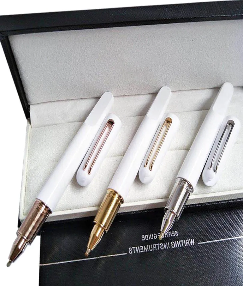 Prezent Wysokiej jakości White Magnetic Ballpoint Pen Business Office Prywatne piśmience luksusowe promocyjne długopisy urodzinowe 6109281