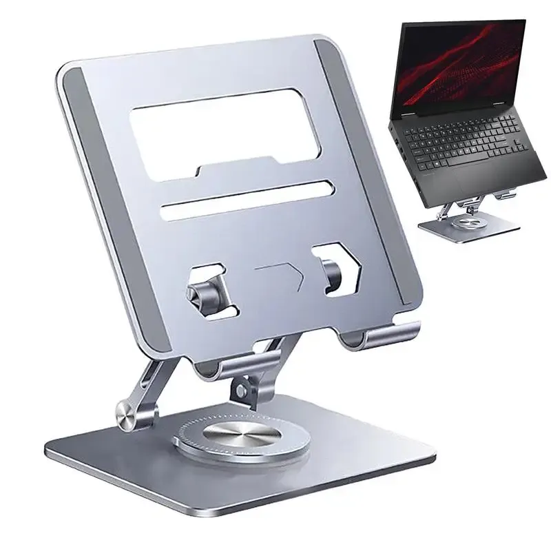 Stand Aluminiumlegierung Laptop Ständer Verstellbarer Laptop -Halterung 360 Grad Rotatable Metallhalter, kompatibel mit allen Pads Tablet -Halterung