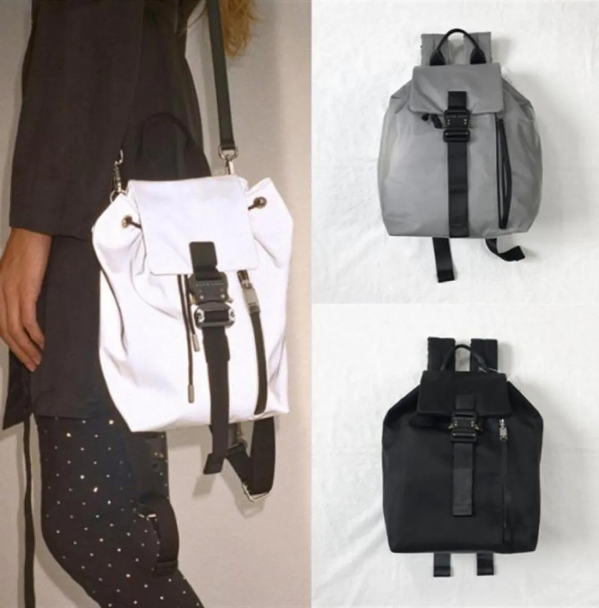 Rugzak alyx mannen dames streetwear hoogwaardige crossbody tas metalen gesp buckle functionele tactische tassen1256520