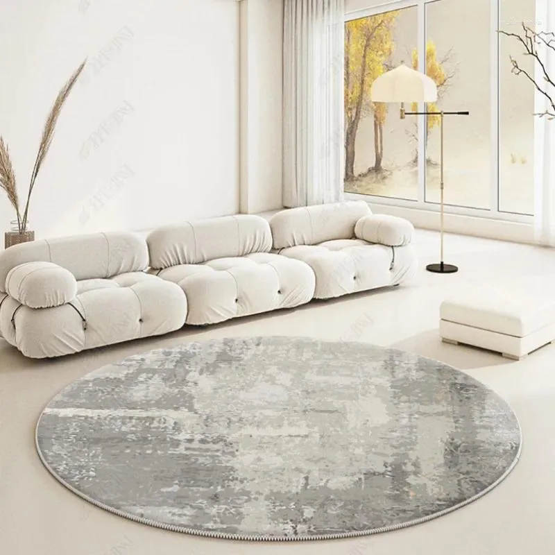 Carpets Modern Abstraction For Living Room Nordic Bedroom Decor Round Carpet Large Area Chair Floor Mat Home Study Non-slip Rug