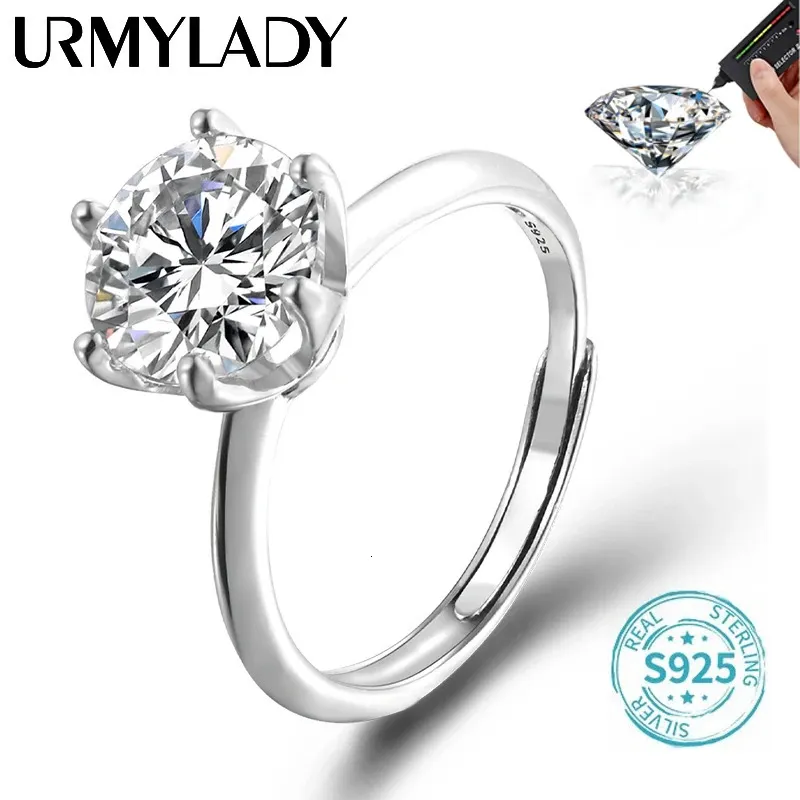 Urmylady GRA certifié 13CT Ring VVS1 Lab Diamond Réglable pour les femmes Promesse de fiançailles Bijoux de bandes de mariage 240417