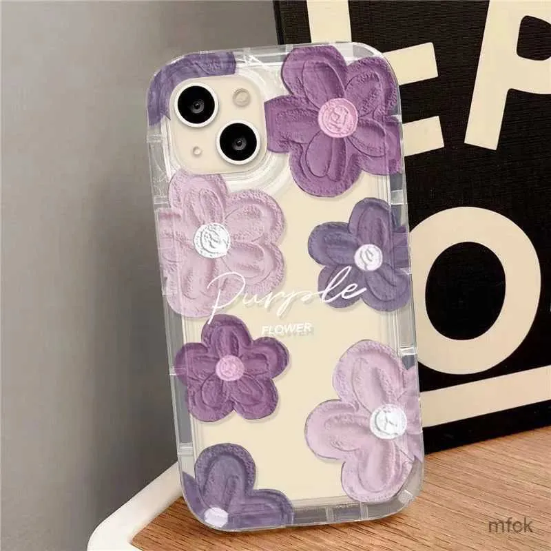 Cas de téléphone portable peinture à l'huile Case de téléphone à fleurs pour Samsung A54 Case S23 A24 A53 5G A34 A52 A32 A33 A14 A52S S20 S21 FE S22 S23 Ultra Soft Cover