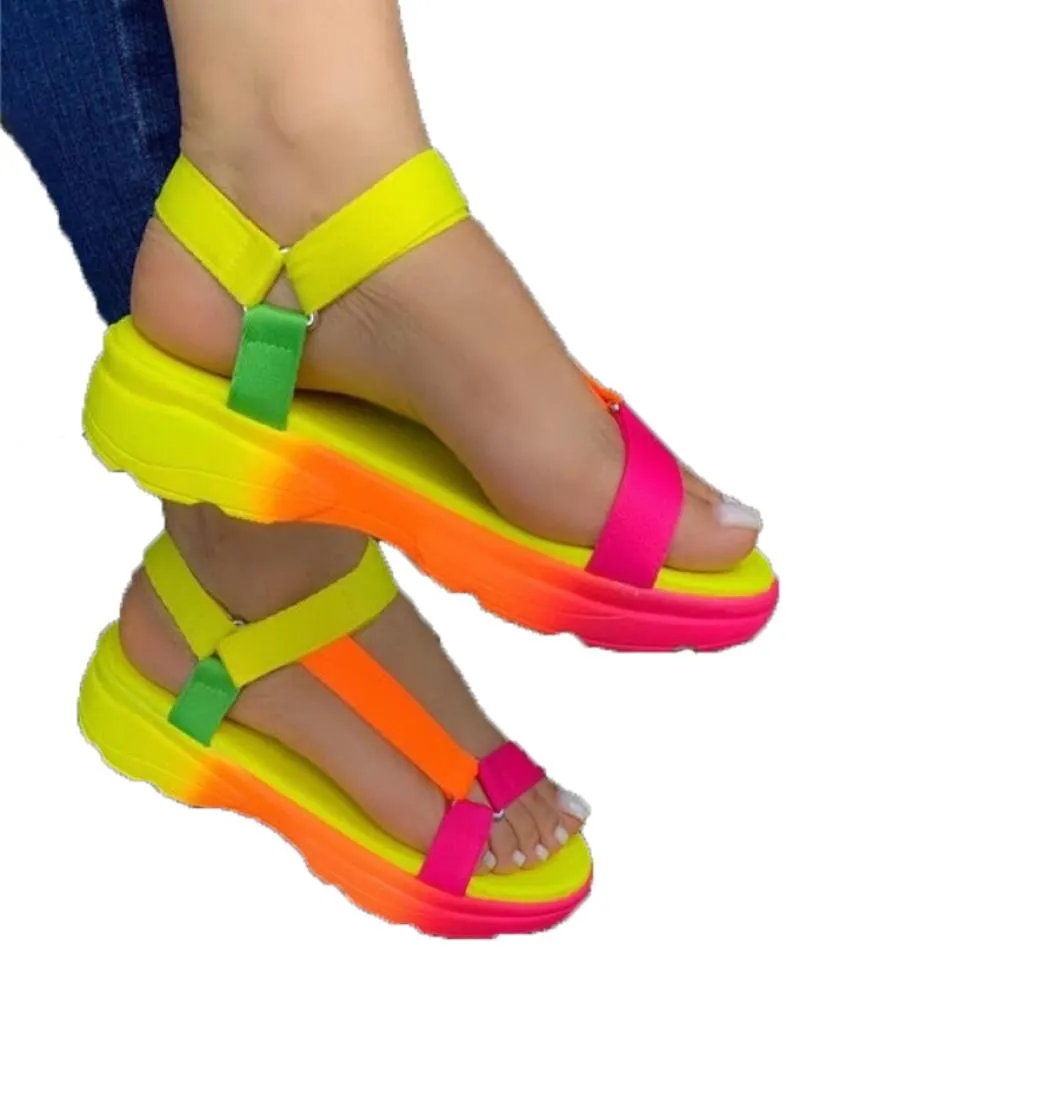 Женские сандалии повседневная обувь летние женские туфли женская платформа крючка пляж Комфорт женщина Rome обувь11394361