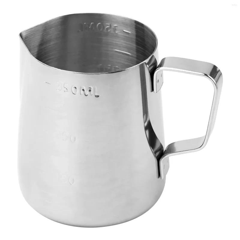 Höftkolvar Mjölk Frother Jug Coffee Machine 304 Rostfritt stål Pitcher Cup Metal Barista Tillbehör Cappuccino Latte och espresso