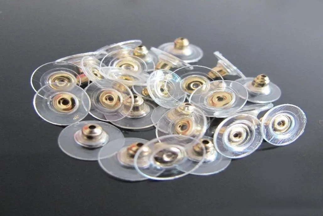 1000pcslot Gold Silver Plated Flying Disc Shape Earring Backs Stoppers Earnuts Earring Plugs Alloy Hitta smycken Tillbehör CO2847509