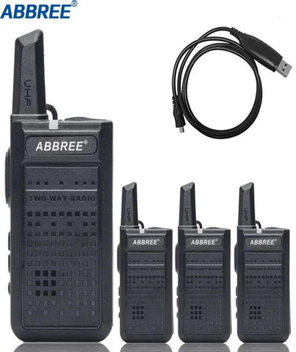 Walkie talkie 4pcs Abbree Ara2 Mini Handy Vox USB Charge UHF Dwukierunkowy transceiver radiowy Woki Toki BF888S13809990