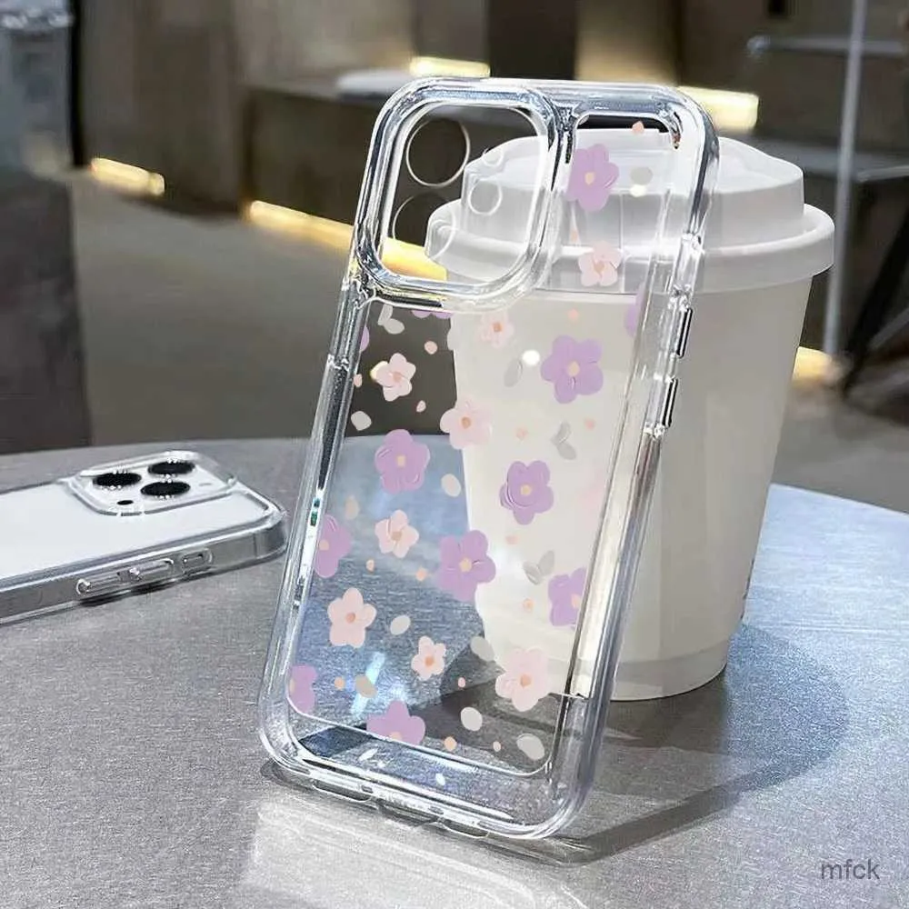 Case di telefonia cellulare INS Flower Telefono Custodia per telefono 14 Pro Max Case per telefono 13 11 12 15 Pro Max xs xs Xr 7 8 più SE Clear Croil Clear Protective