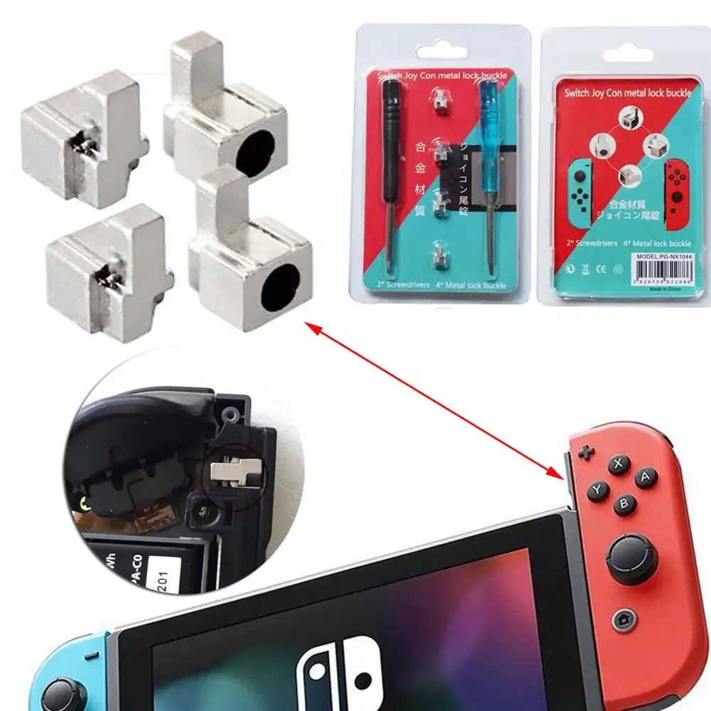 Speakers Replacement Metal Lock Buckles for Nintendo Switch JoyCon Repair Parts with Screwdrivers Tool Kit