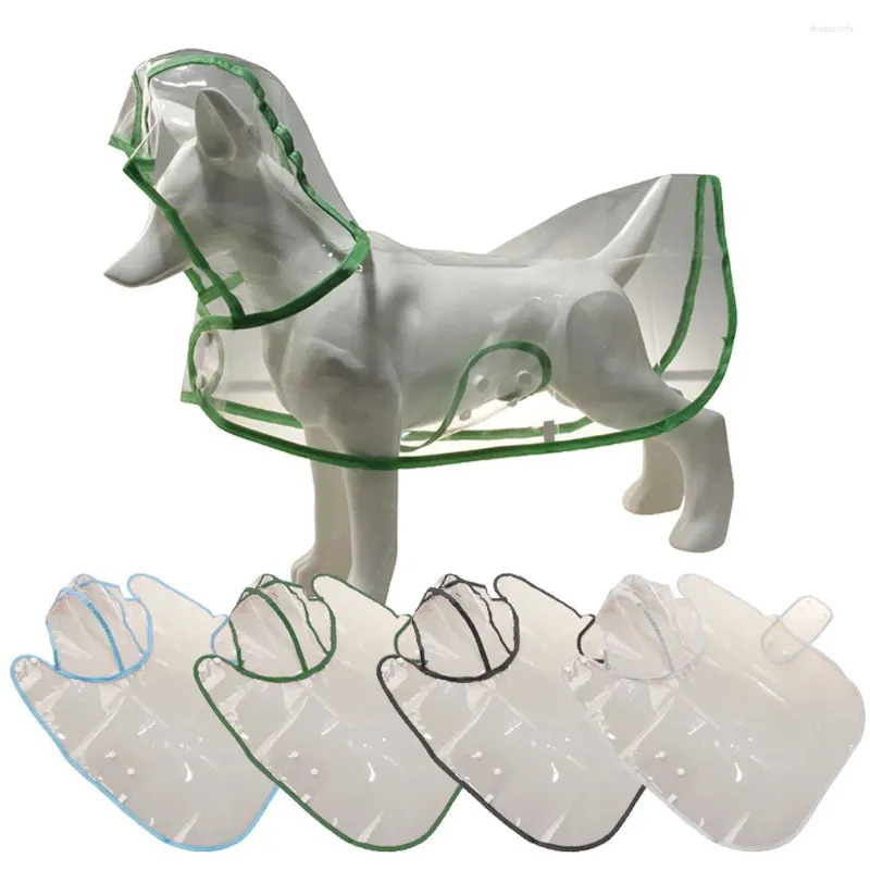 Aparel de cachorro transparente capa de chuva branca para cães com capuz de animais de estimação espessada de jaqueta à prova d'água Puppy Puppy ao ar livre