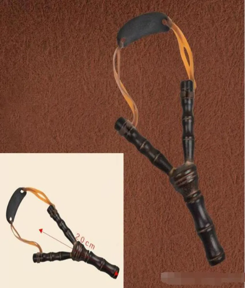 20 cm 8 tum bambustil trä Sling Novty Games Shot Toys Originalitet Slingshot Bow Catapult Hunting Toy6229599