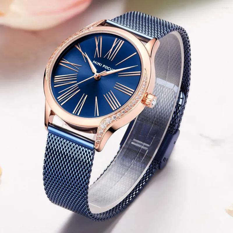 Montre-bracelets MINIFOCUS WEMBES WORGES Fashion Ladies Reloj Robe en acier inoxydable Band Relogio Feminino Montre Femme