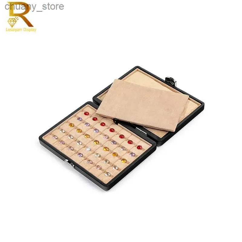 Accessories Packaging Organizers Quality 35 slot diamond storage box PU gemstone organizer exhibition box gemstone packaging carrier stone disp Y240423 SBJR