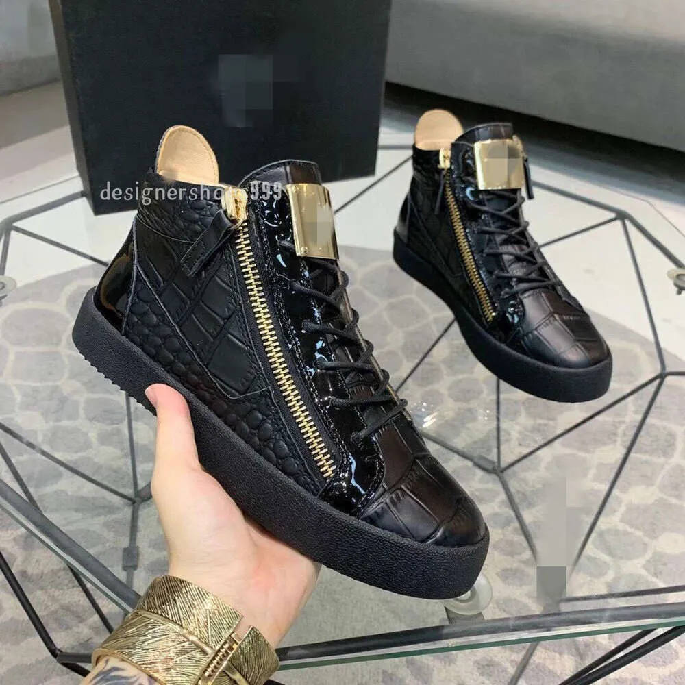 Male Platform Fashion Comfortable Double Zippers Sneakers Casual Outdoor Martin Boots Mens Brand High Top Snakeskin Sneakers Size 35-46 zxcad